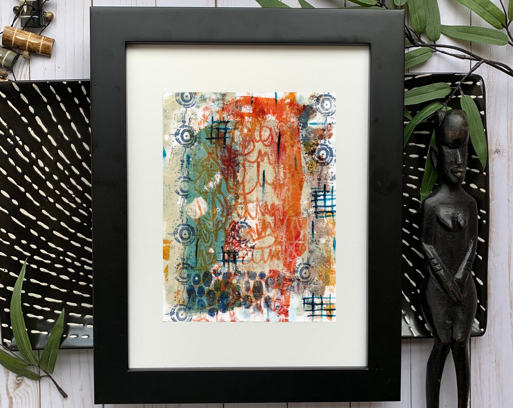 Limited Edition: Signed Print of Modern Abstract Acrylic Painting - Ancient Language Series 8