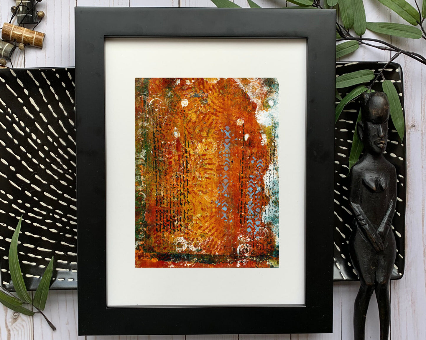 Limited Edition Signed Print of Modern Abstract Acrylic Painting - Abstract Painting Signed Print, 11 x 14  Ancient Language Series 34