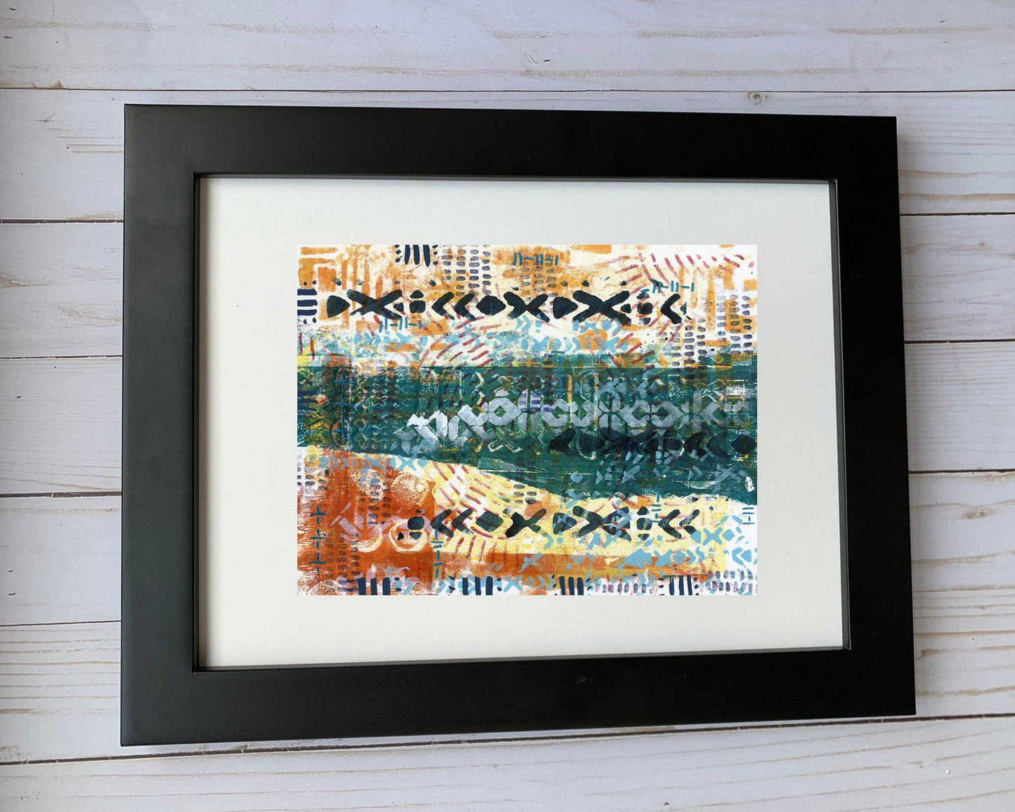 Original Modern Abstract Acrylic Painting - Abstract Acrylic Painting Original - Boho - African - Ethnic, 8  X 11, MOTIF Series 5