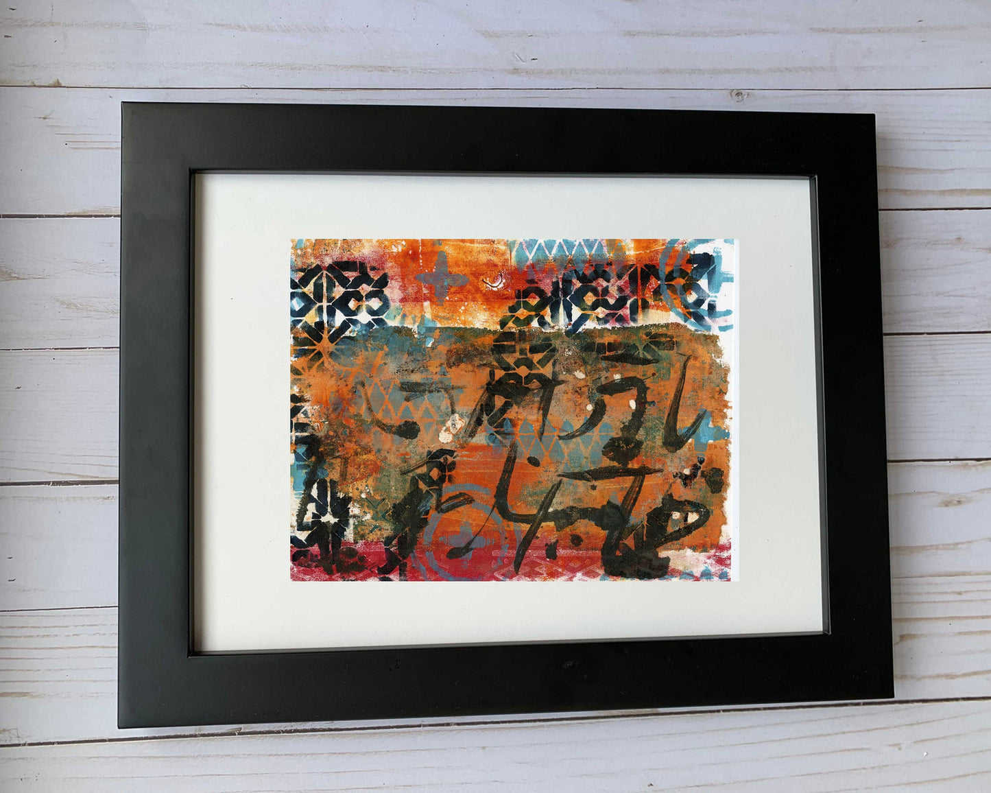 Original Modern Abstract Acrylic Painting - Abstract Acrylic Painting Original - Boho - African - Ethnic, 8  X 11, MOTIF Series 18