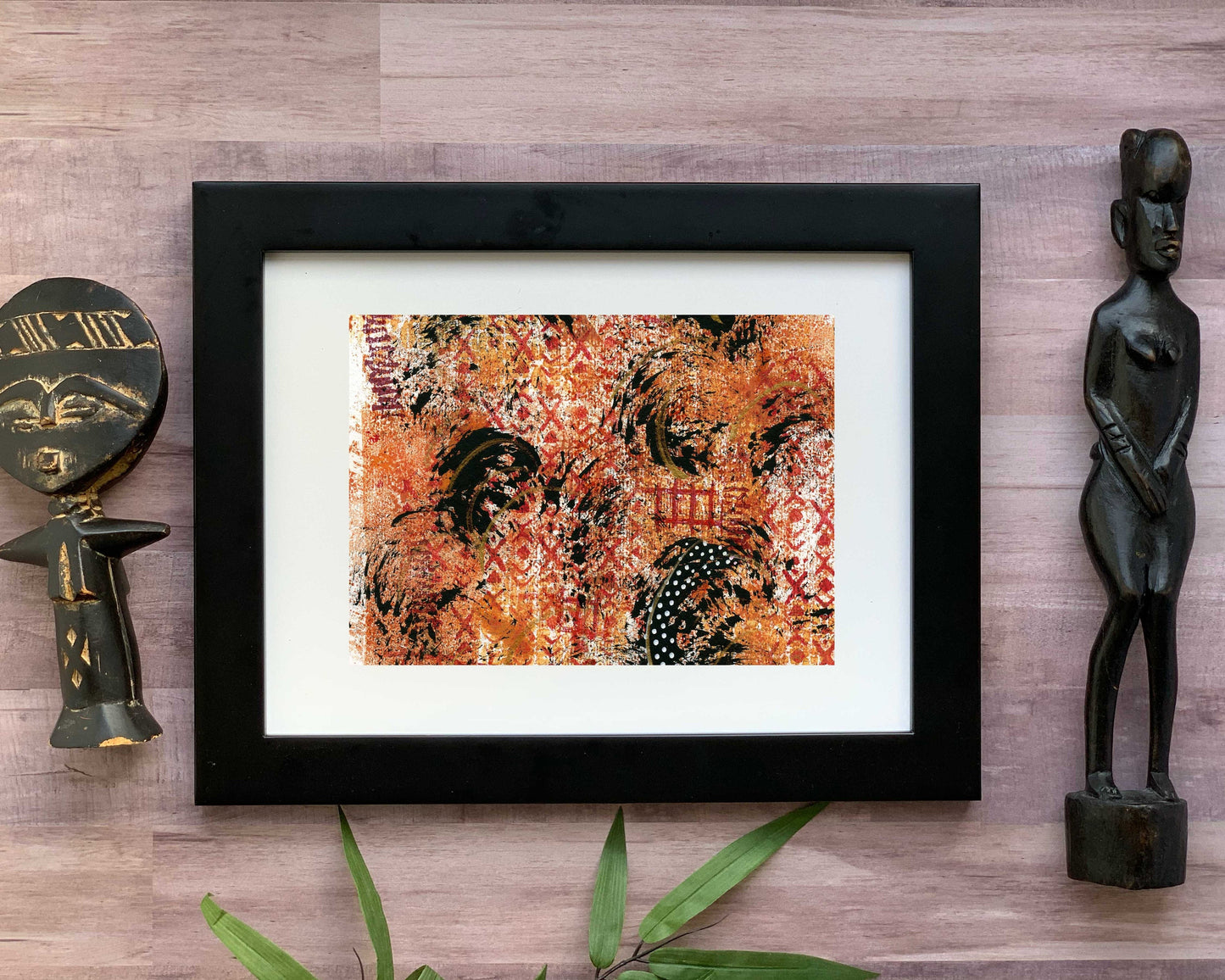 Original Modern Abstract Acrylic Painting - Abstract Acrylic Original Art - Boho - African - Ethnic, 8 X 11, MOTIF Series 72