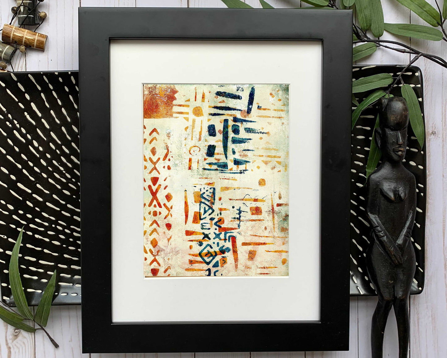 Original Modern Abstract Acrylic Painting - Abstract Acrylic Original Art - Boho - African - Ethnic, 8 X 11, MOTIF Series 76