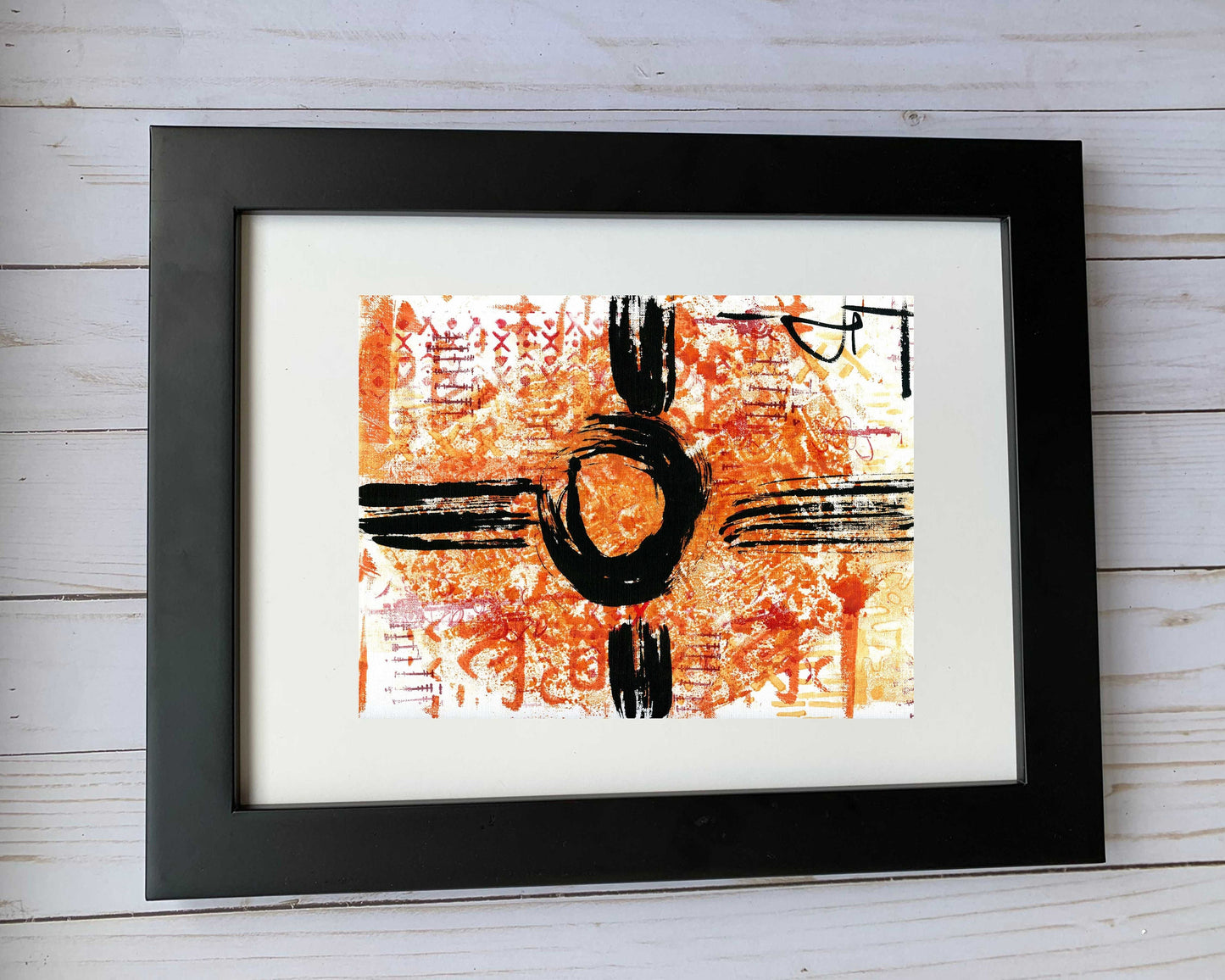 Original Modern Abstract Acrylic Painting - Abstract Acrylic Original Art - Boho - African - Ethnic, 8 X 11, MOTIF Series 65