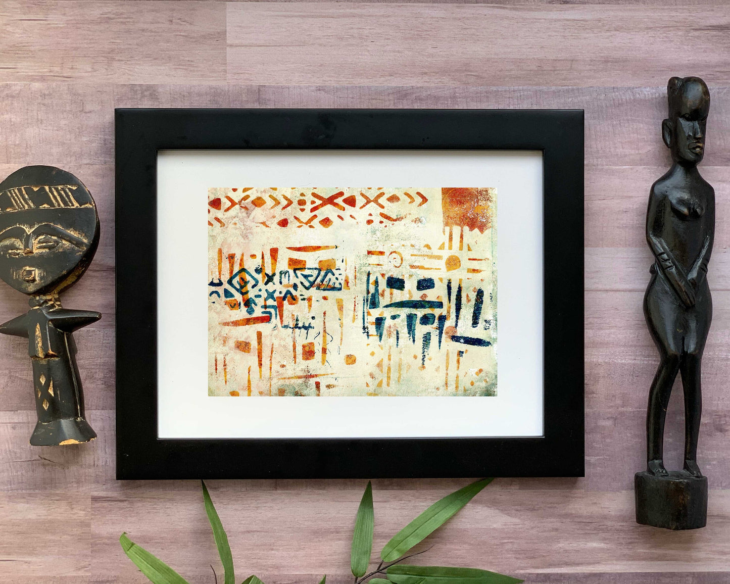 Original Modern Abstract Acrylic Painting - Abstract Acrylic Original Art - Boho - African - Ethnic, 8 X 11, MOTIF Series 76