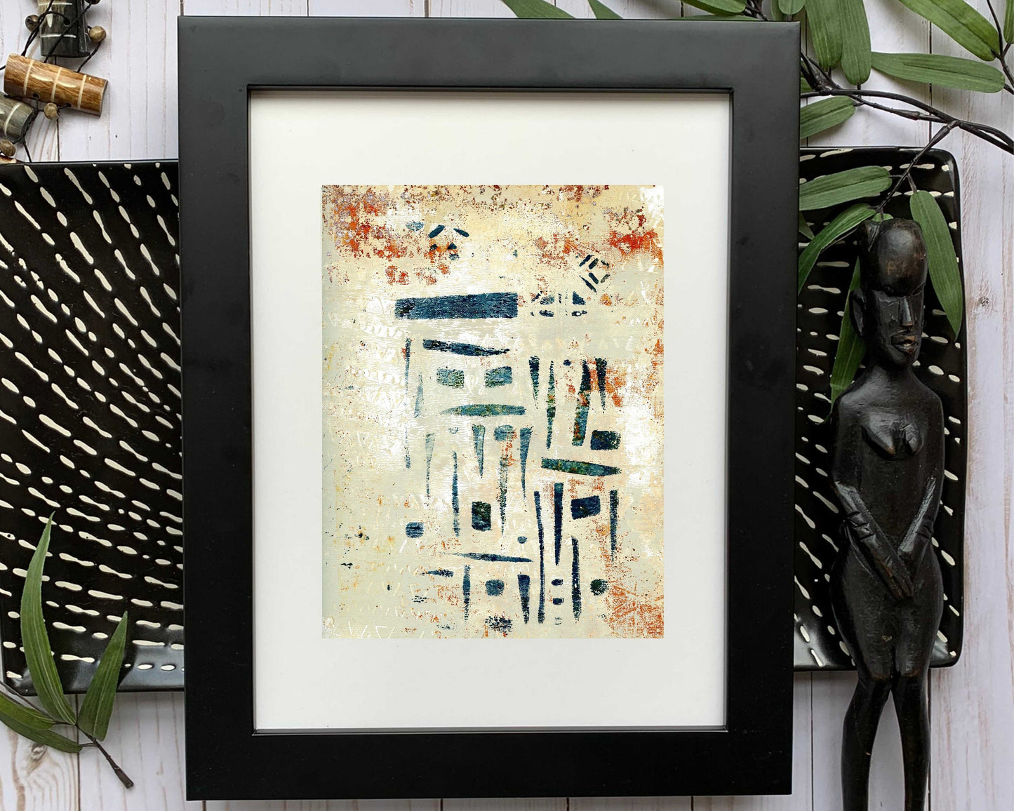 Original Modern Abstract Acrylic Painting - Abstract Acrylic Original Art - Boho - African - Ethnic, 8 X 11, MOTIF Series 77