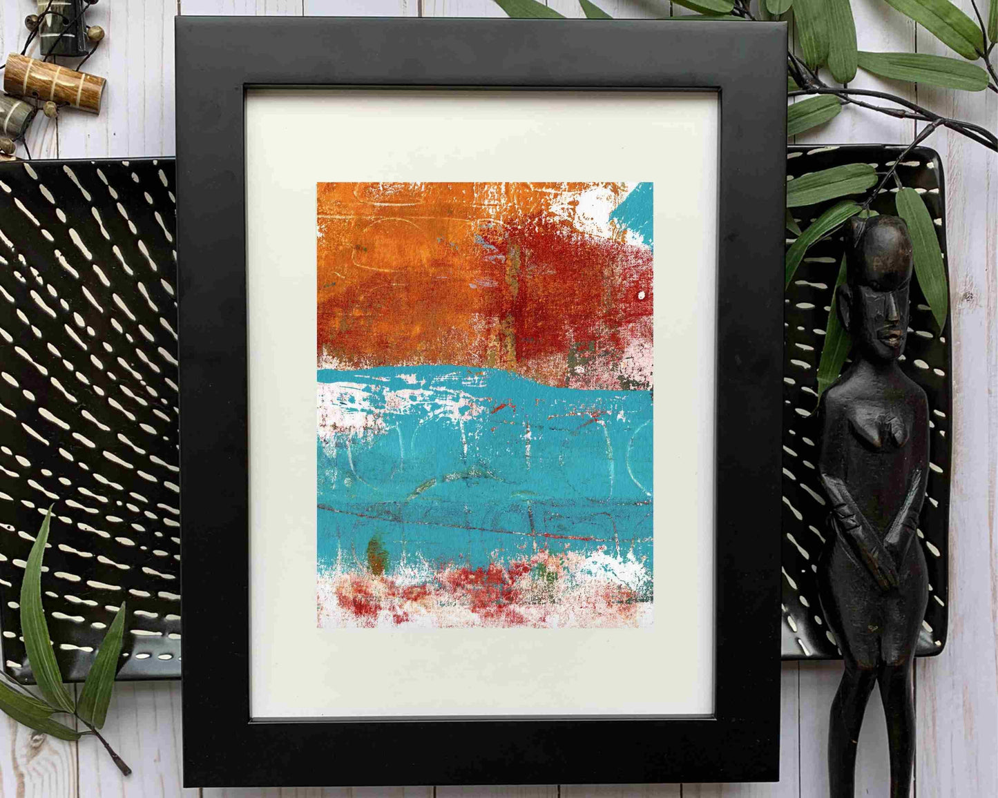 Original Modern Abstract Acrylic Painting - Abstract Acrylic Painting Original - Boho - African - Ethnic, 8  X 11, MOTIF Series 90