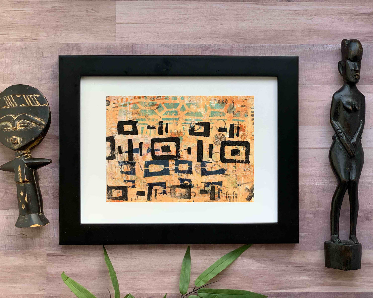 Original Modern Abstract Acrylic Painting - Abstract Acrylic Original Art - Boho - African - Ethnic, 8 X 11, MOTIF Series 107