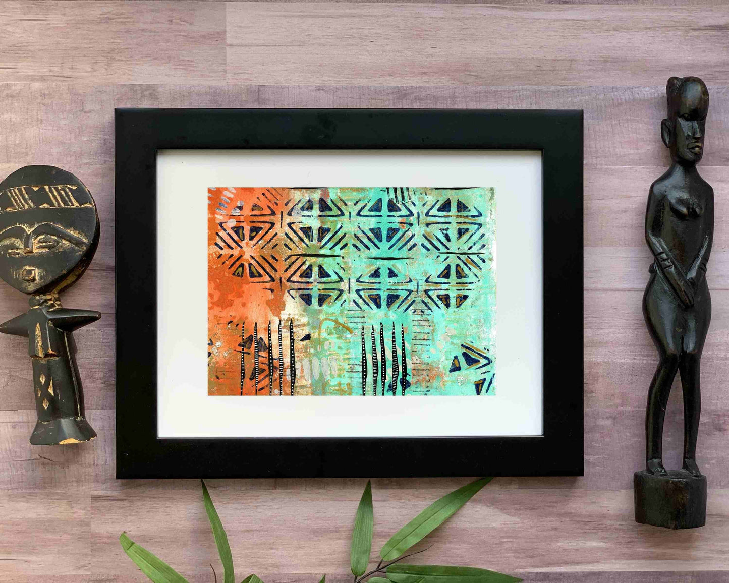 Original Modern Abstract Acrylic Painting - Abstract Acrylic Original Art - Boho - African - Ethnic, 8 X 11, MOTIF Series 110