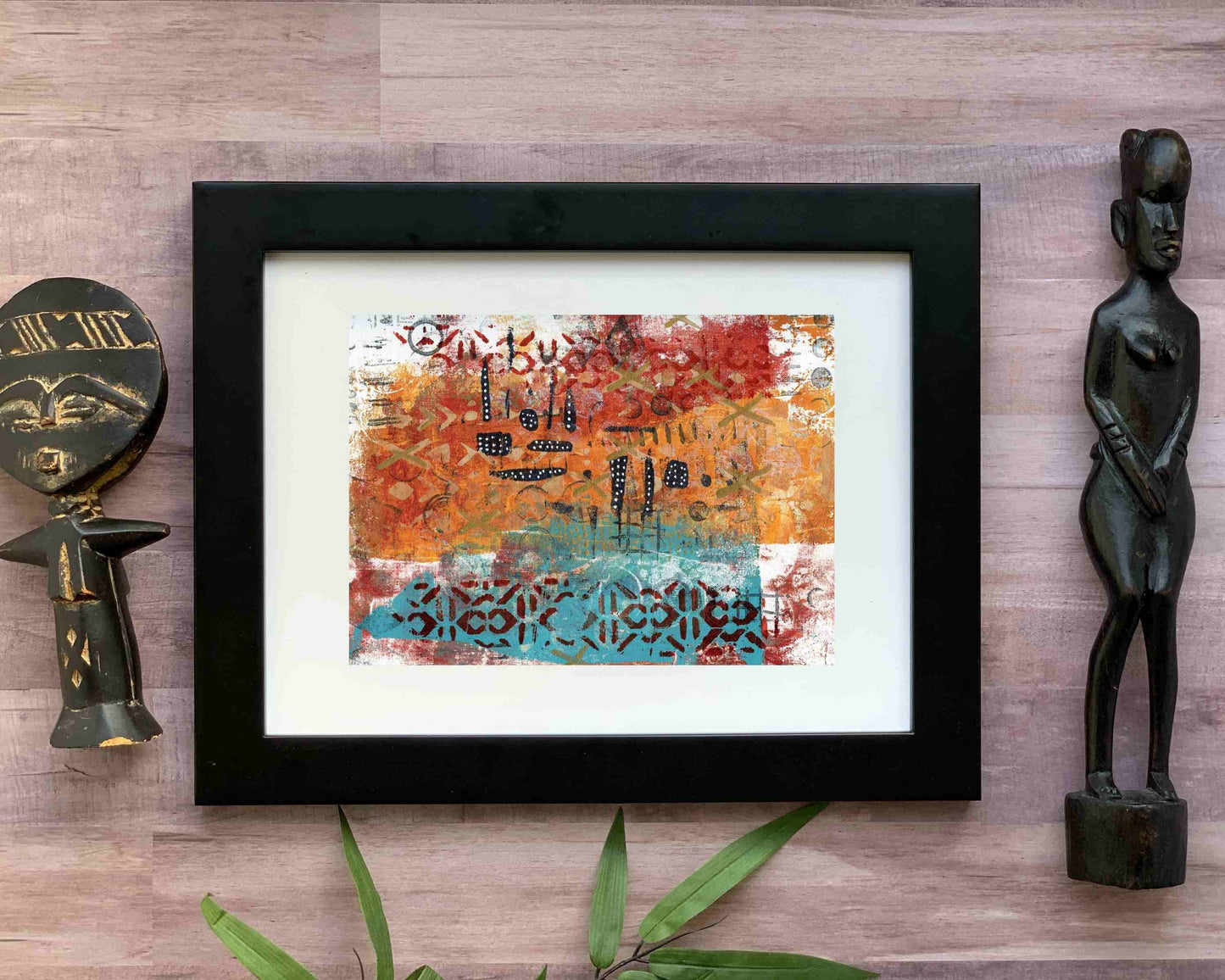 Original Modern Abstract Acrylic Painting - Abstract Acrylic Original Art - Boho - African - Ethnic, 8 X 11, MOTIF Series 113