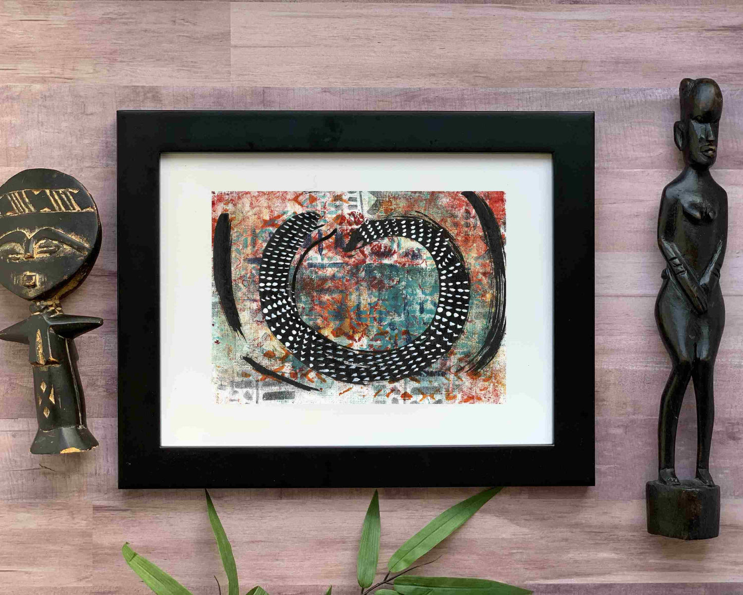 Original Modern Abstract Acrylic Painting - Abstract Acrylic Original Art - Boho - African - Ethnic, 8 X 11, MOTIF Series 93