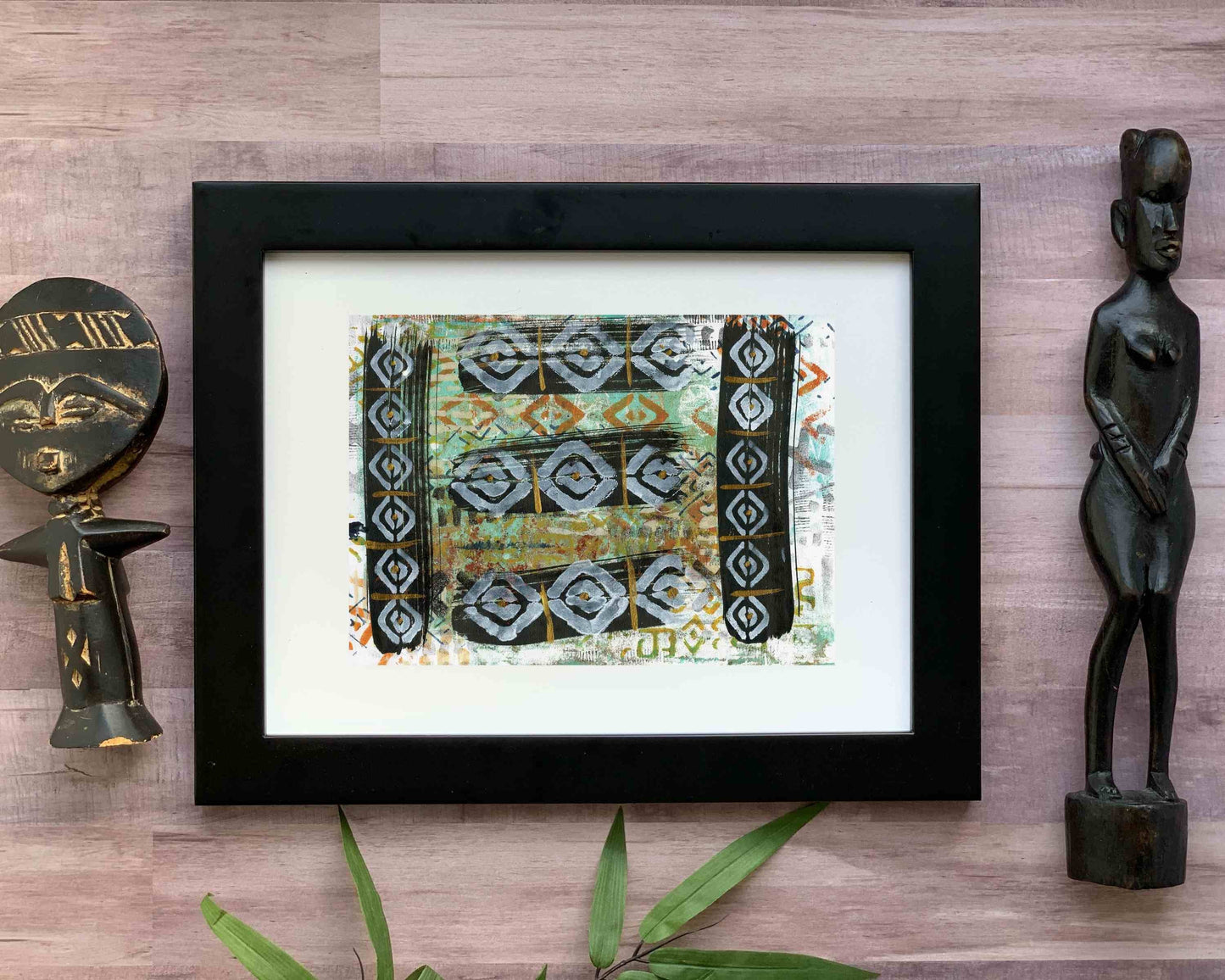 Original Modern Abstract Acrylic Painting - Abstract Acrylic Original Art - Boho - African - Ethnic, 8 X 11, MOTIF Series 99