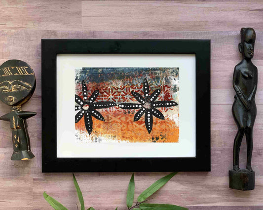 Original Modern Abstract Acrylic Painting - Abstract Acrylic Original Art - Boho - African - Ethnic, 8 X 11, MOTIF Series 108