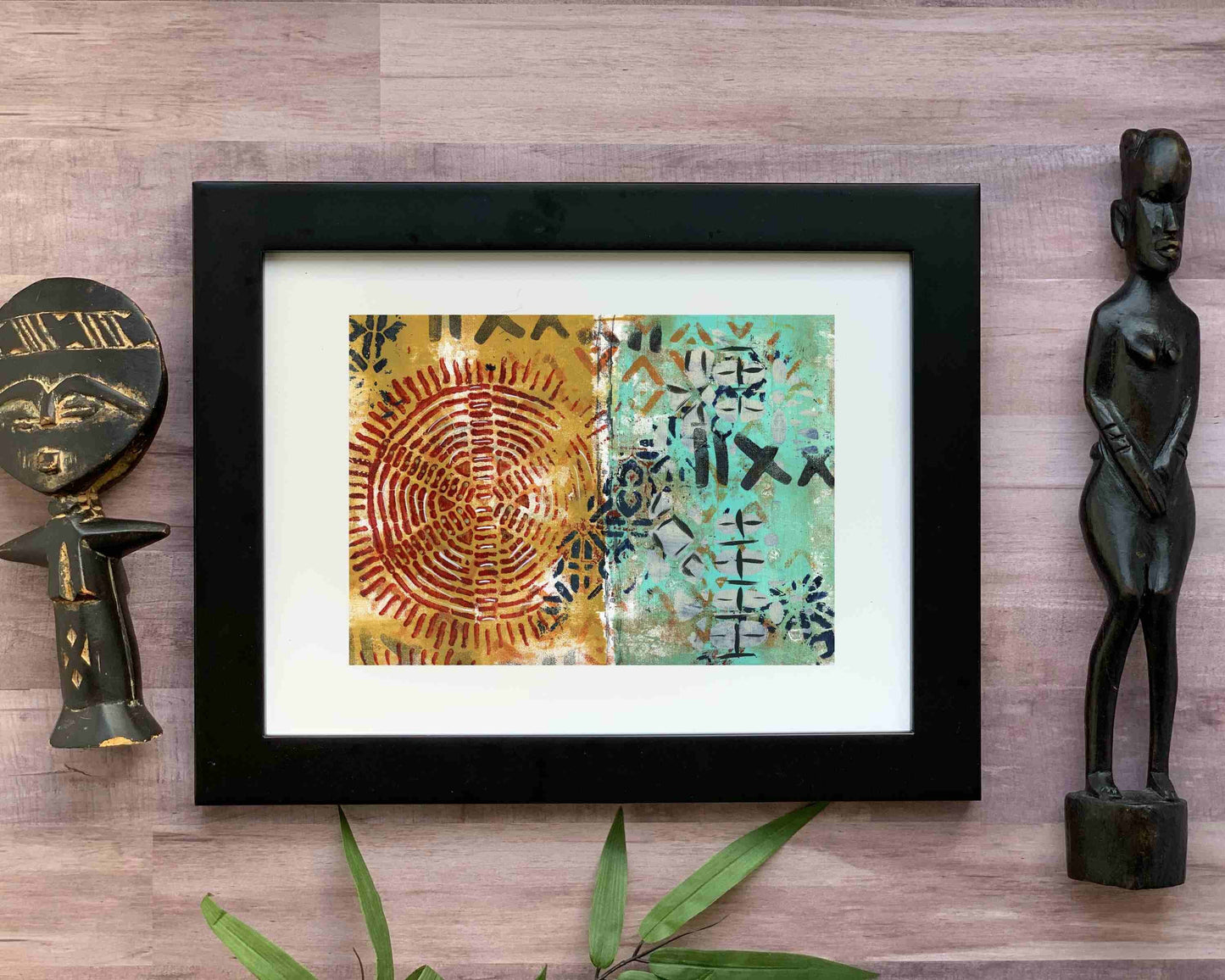 Original Modern Abstract Acrylic Painting - Abstract Acrylic Original Art - Boho - African - Ethnic, 8 X 11, MOTIF Series 111